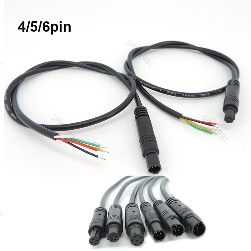 4Pin 5Pin 6Pin Núcleo Câmera De Visão Traseira Do Carro Macho Fêmea Conector Estender Cabo Para Jack Fio Gravador Linha 