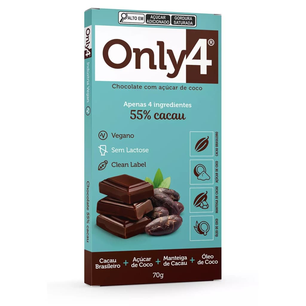 Chocolate Only4 55 % Cacau 70g Importado Original Pronta Entrega