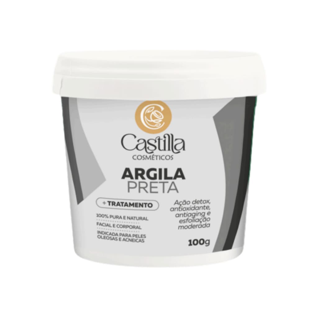 Argila Preta - Castilla Cosméticos | Detox, Antioxidante, Anti-idade e Esfoliação Facial e Corporal