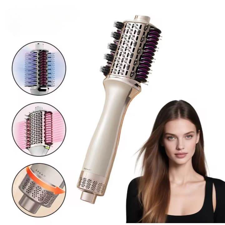 Escova Secadora Alisadora Profissional 3 em 1 Alisa, Seca e Modela - 1000W/127V -Hot Air Brush