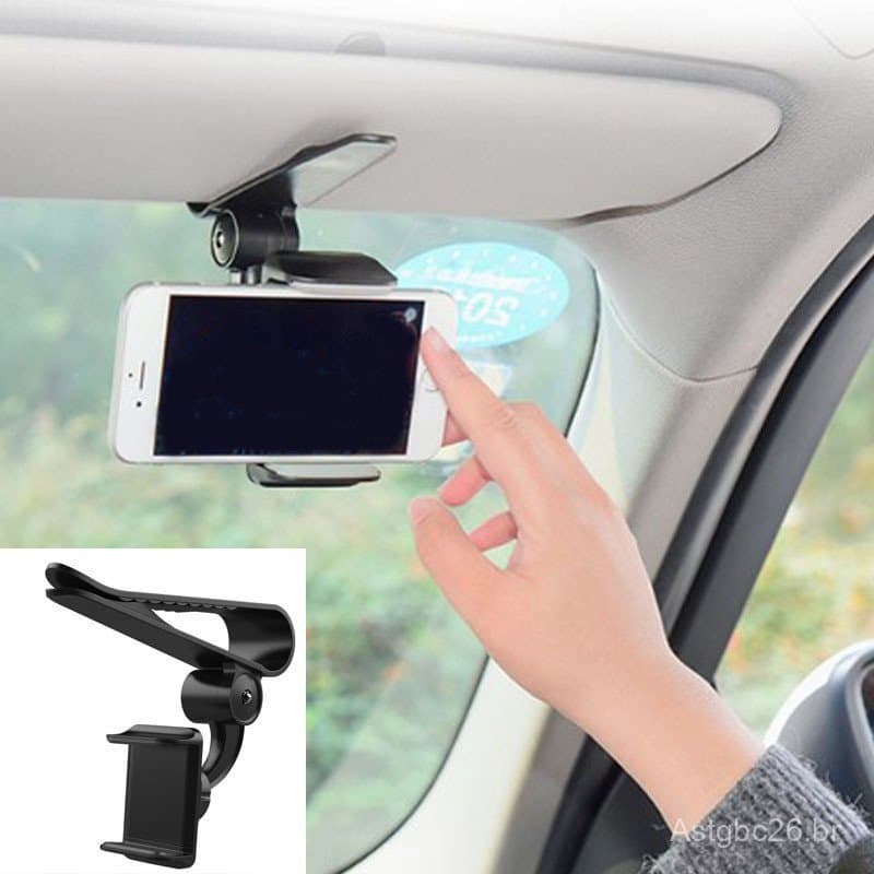 Suporte de celular para pala de sol do carro, suporte de celular com clipe para carro, suporte de celular para navegação