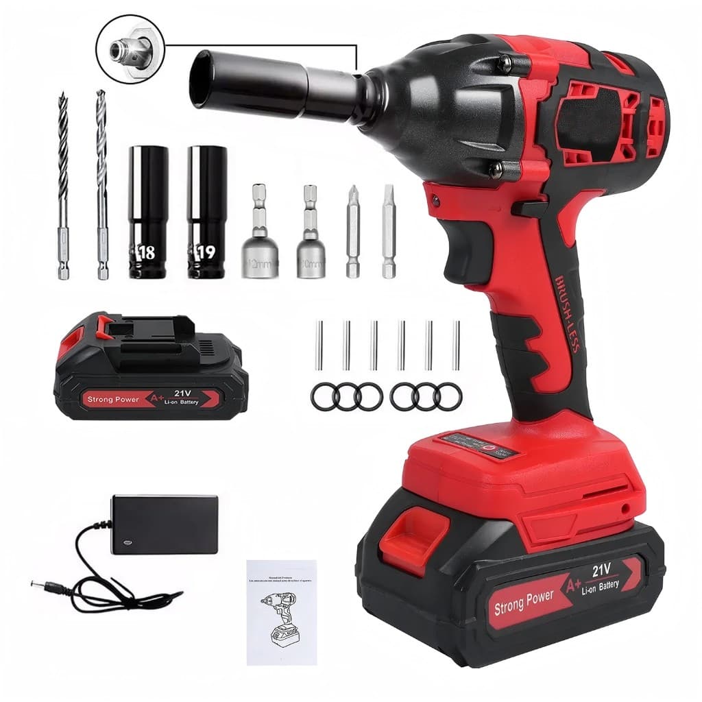 Chave De Impacto Sem Fio, 420 Nm, Kit Parafusadeira, Furadeira, Motor Elétrico Com Velocidades Variáveis, Torque 21 V