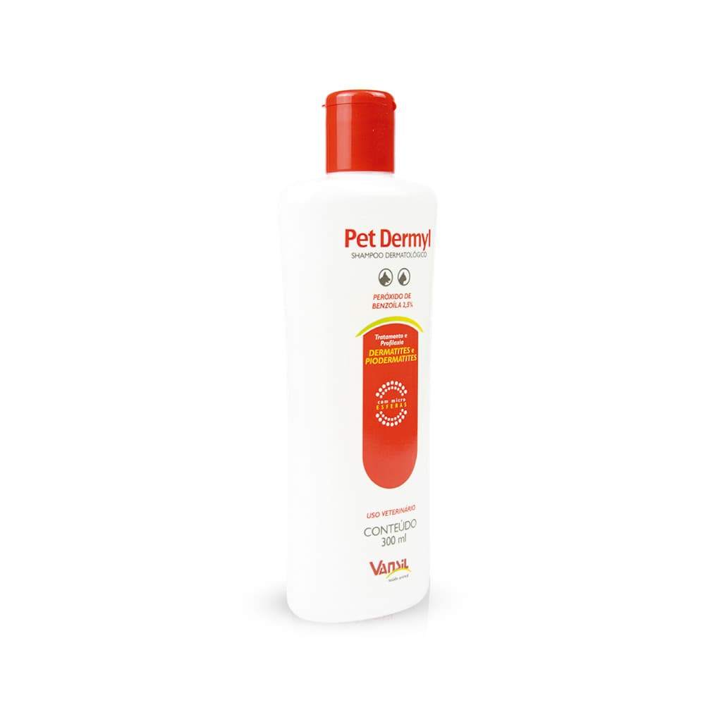 Shampoo Dermatológico Pet Dermyl 300ml - Tratamento Sem Ressecamento para Cães e Gatos
