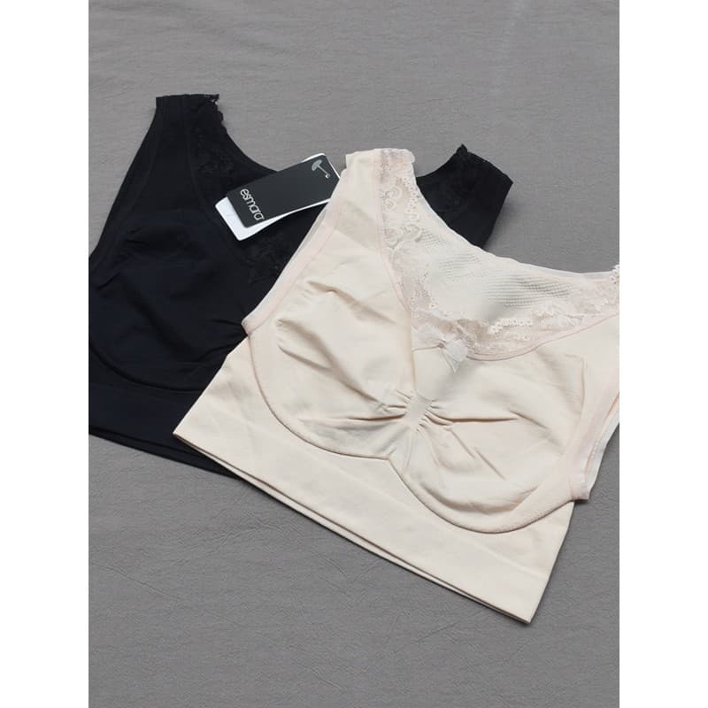 Flor cor desconto E ~ smara roupas de Fitness feminino rendas colete curto Yoga topo confortável respirável dormir roupa