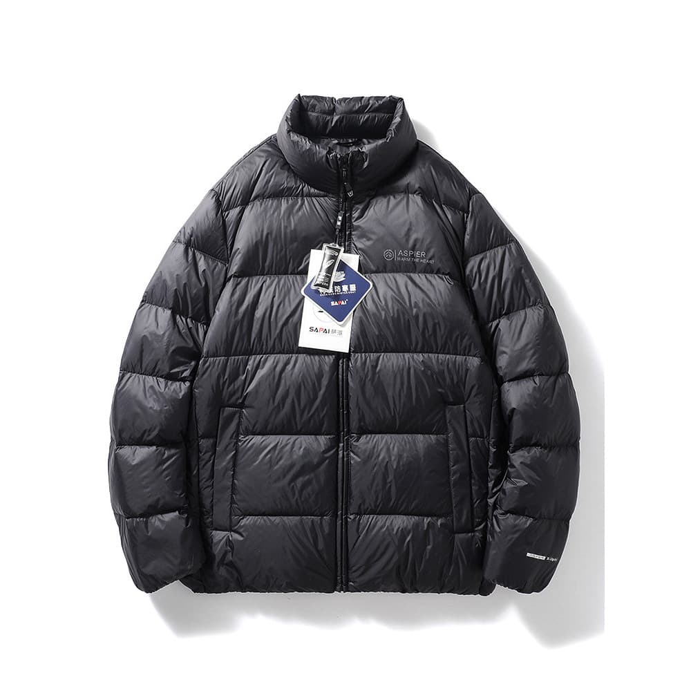 Jaqueta masculina jaqueta de inverno espessada curta gola alta acolchoada jaqueta acolchoada jaqueta acolchoada de inver