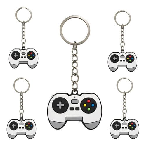 Lembrancinha Controle Vídeo Game Retrô 10un Chaveiro Branco/ Ciza/ Preto