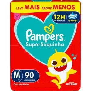 Fralda Descartável Pampers Supersequinha Jumbo M 90 un