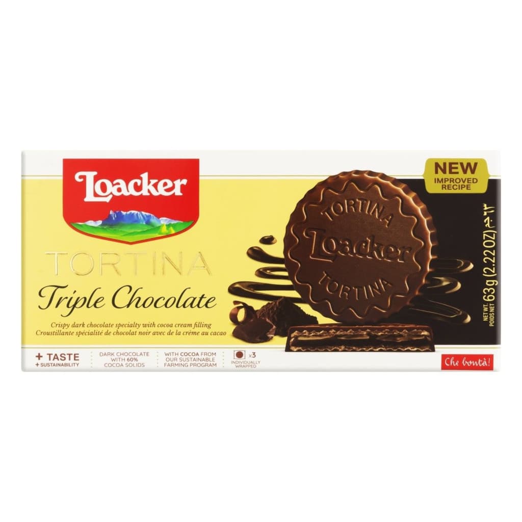 Loacker Tortina Triple Chocolate 21g Importado Original Pronta Entrega