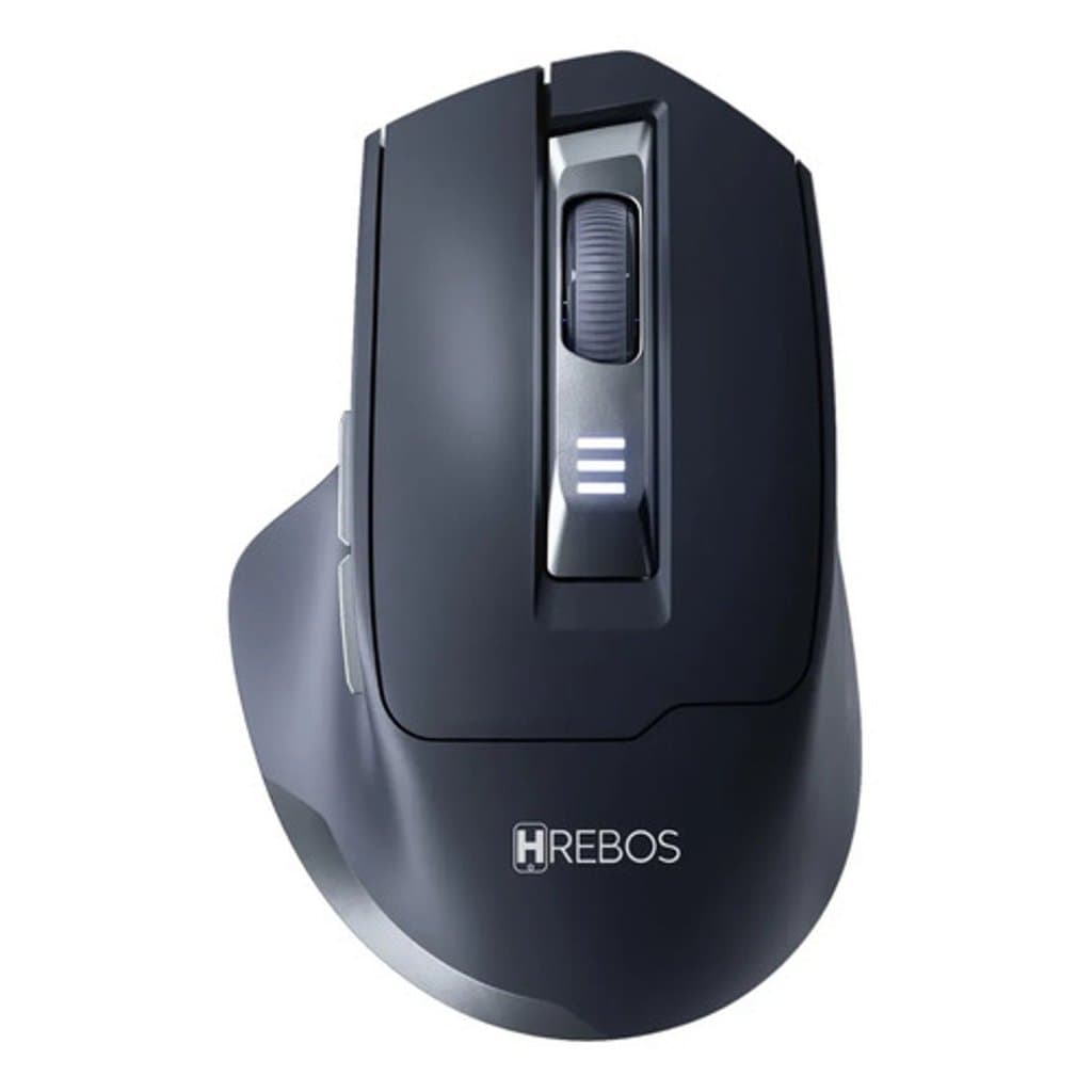 Mouse Sem Fio Recarregável 1600 Dpi Ergonômico Wireless Cinza-escuro