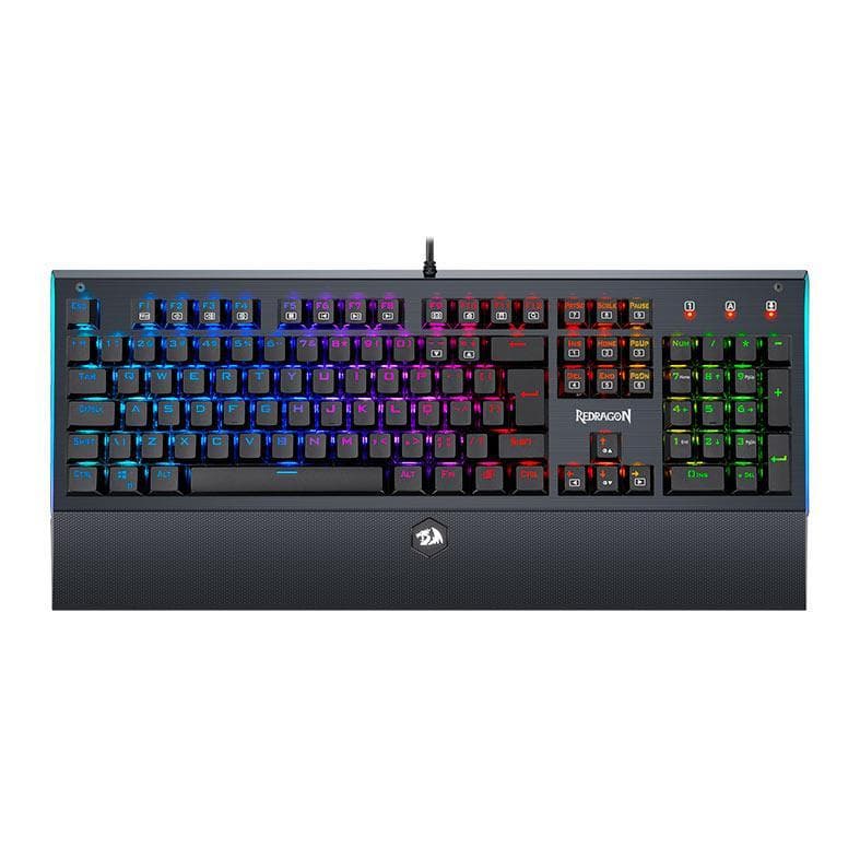 Teclado Mecanico Gamer Redragon Aryaman V2, RGB, Switch Blue, Preto, K569RGB-PT-BLUE-V2