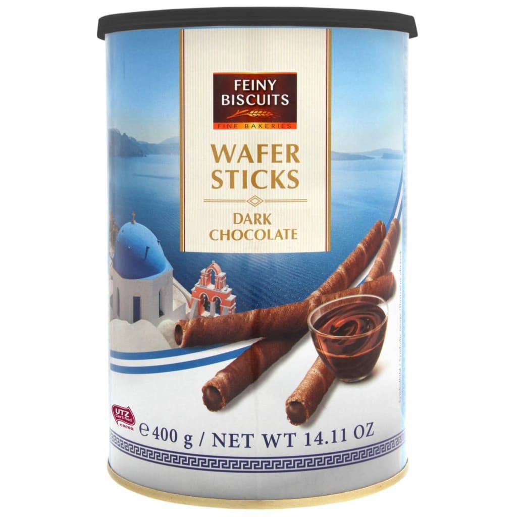 Feiny Biscuits Canudos Feiny Wafer Recheio Chocolate Meio Amargo 400g Importado Original Pronta Entrega