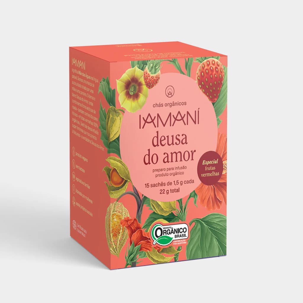 Chá Orgânico Iamaní Deusa Do Amor Frutas Vermelhas 15 Sachês