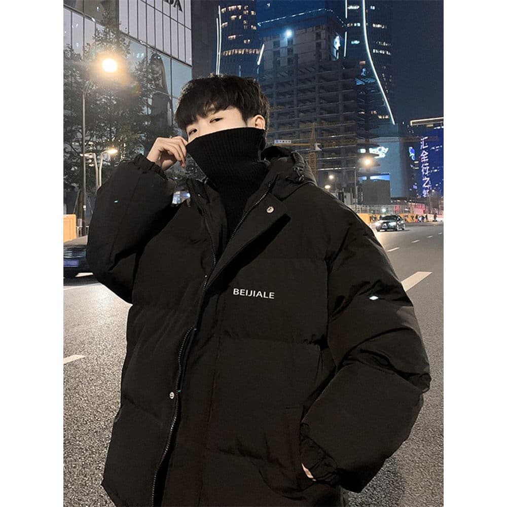 Jaqueta acolchoada masculina Street Wear inverno velo engrossado jaqueta ins para baixo acolchoado jaqueta casal solto e