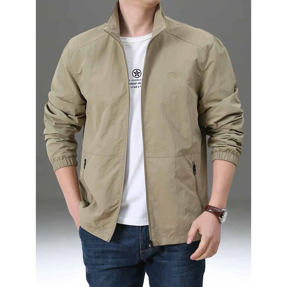 Jaqueta masculina primavera outono juventude novo estilo solto primavera topo Casual preto gola jaqueta masculina moda