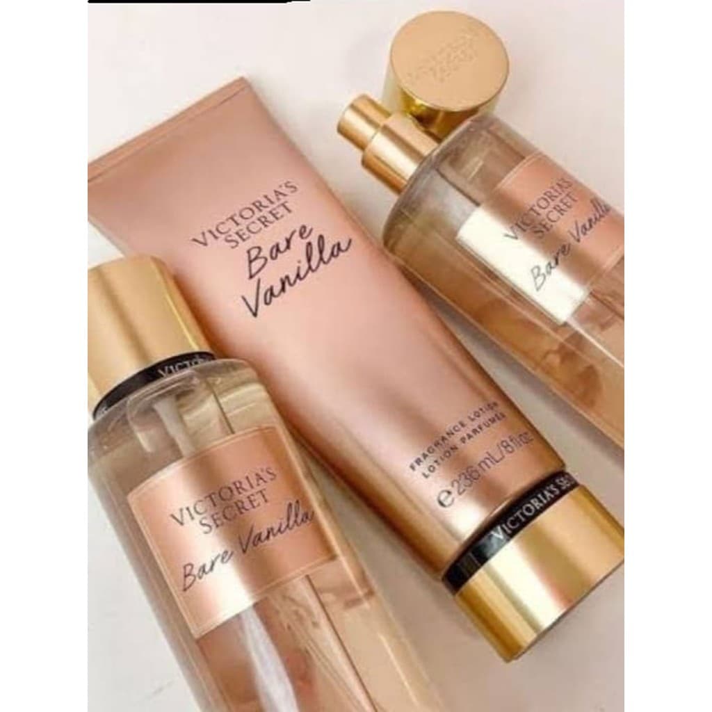 Kit Body Splash + Loção Hidratante Top Baunilha Bare Creme de HIdratação Perfume Corporal Inspiração