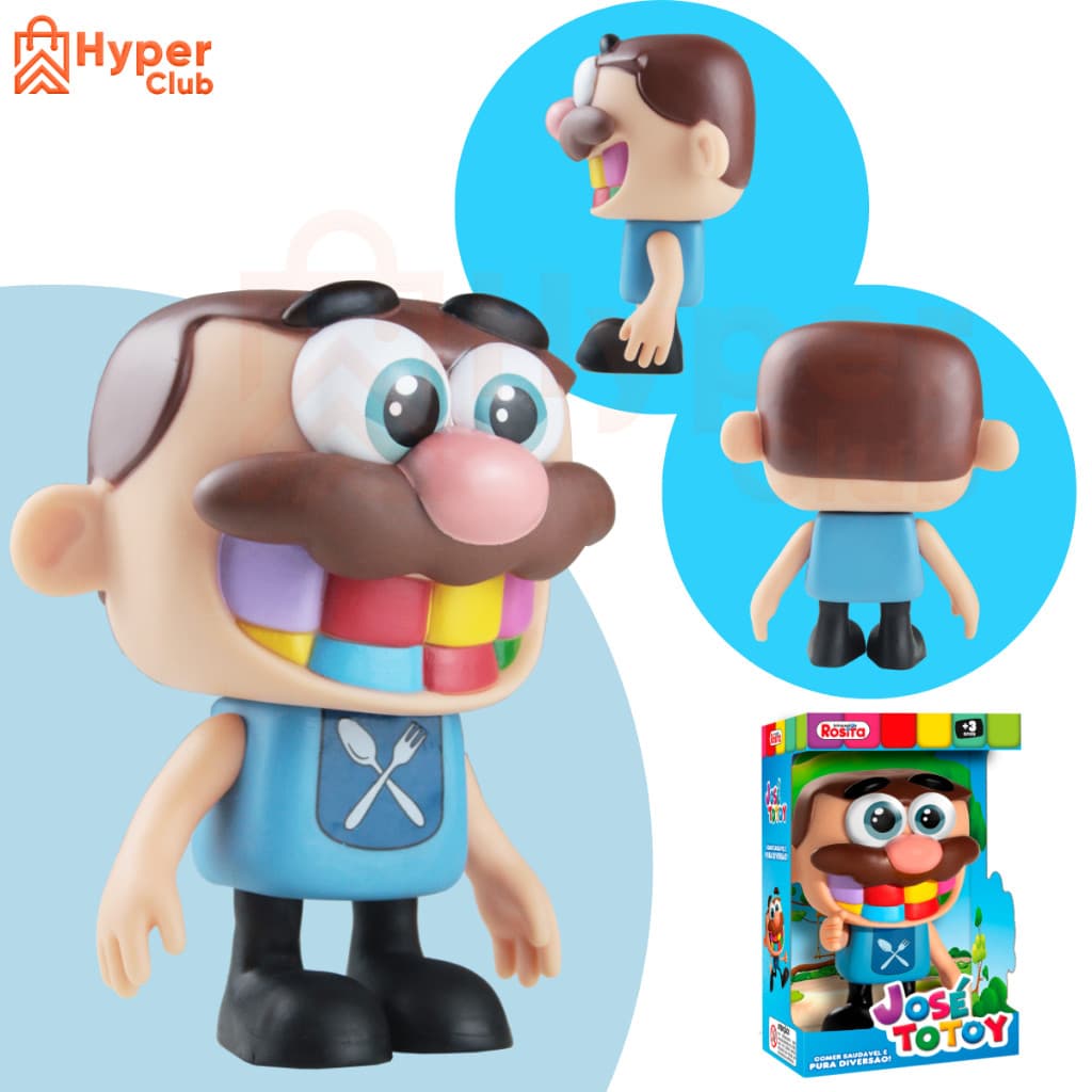 Boneco José Totoy Comilão 21cm Brinquedo Infantil Divertido Educativo Articulado Action Figure