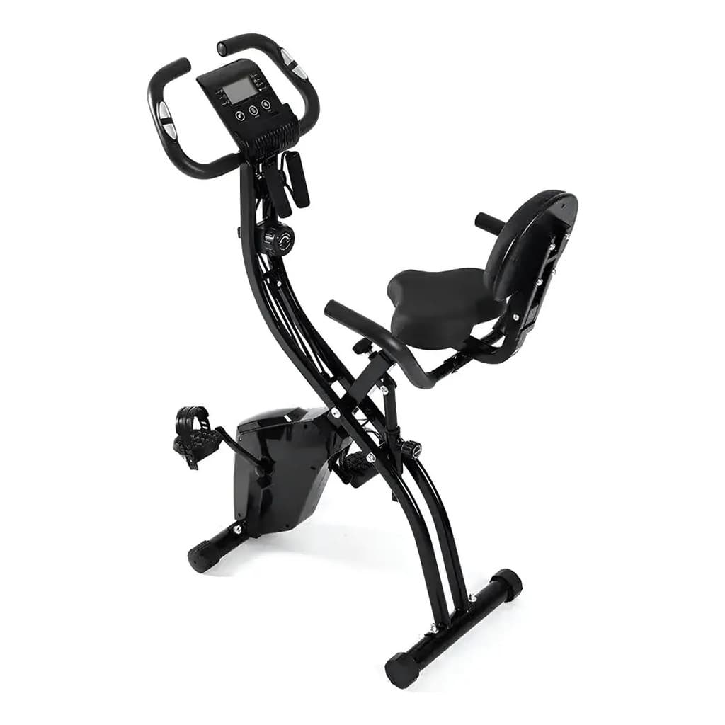 Bicicleta Ergométrica Vertical Dobrável Exercicio 150kg Cor Preto