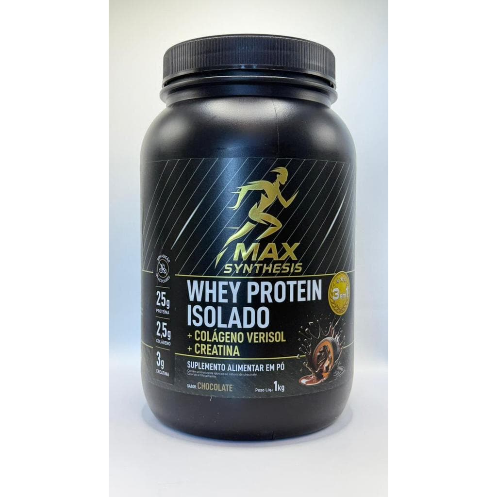 WHEY PROTEIN 3 EM 1 - MAX SYNTHESIS (25G PROTEINA + 3G CREATINA + 2,5 COLÁGENO) - Chocolate