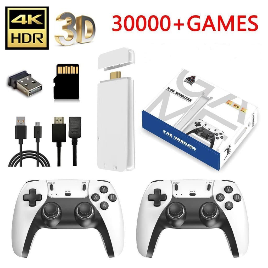 2025 Novo Videogame Stick M15 Pro 4k 64gb Hdmi Com 2 Controles Sem Fio + 2000 Jogos