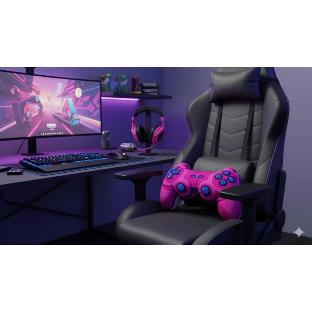 Almofada Controle de Videogame Suede Cheia - Coleção Gamer