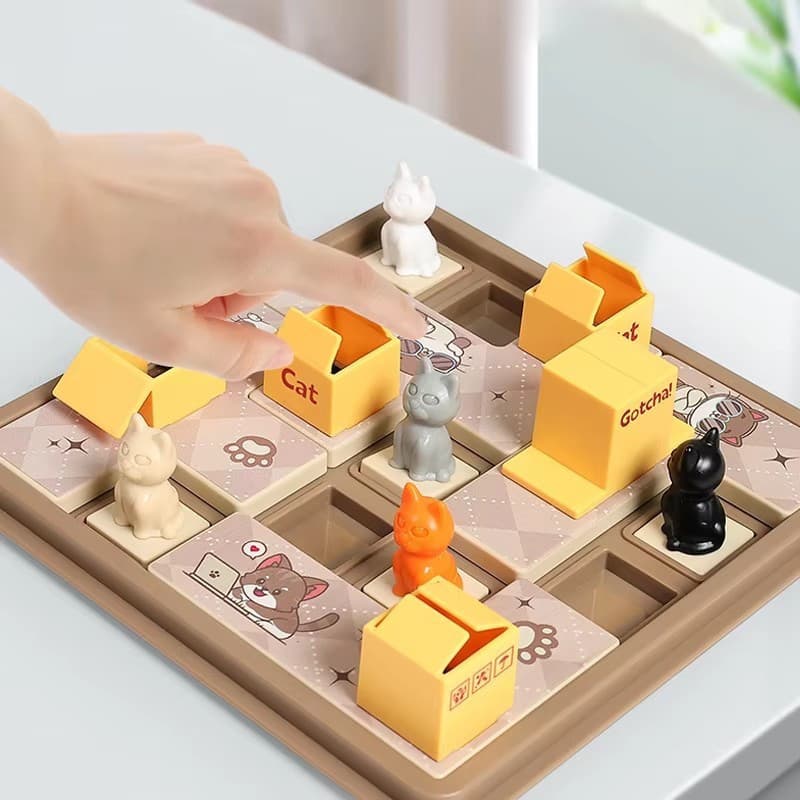 Brinquedos Educativos para Crianças, Jogo de Lógica com Quebra-Cabeça em Forma de Caixa de Correio de Gato, Brinquedo Ed