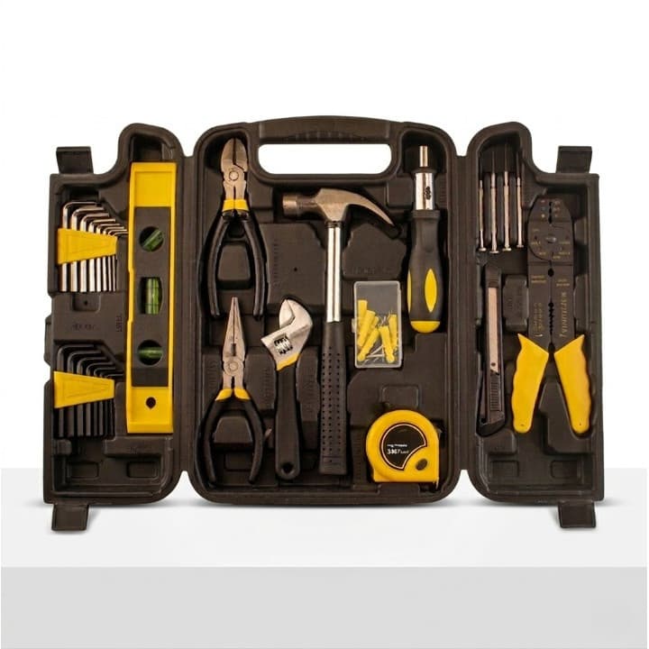 Kit Ferramentas 129 Peças com Maleta Completo para Uso Doméstico e Profissional Orbitta 