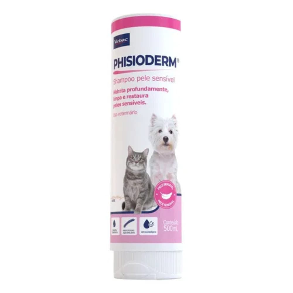 Phisioderm Shampoo e Hidratante Cão e Gato 500ml - Virbac