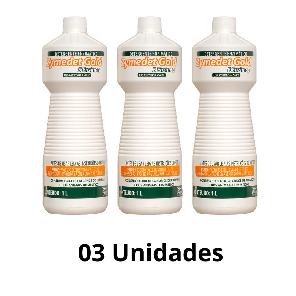 Kit 03 Zymedet Gold 5E Prolink Detergente Enzimático 5 Enzimas