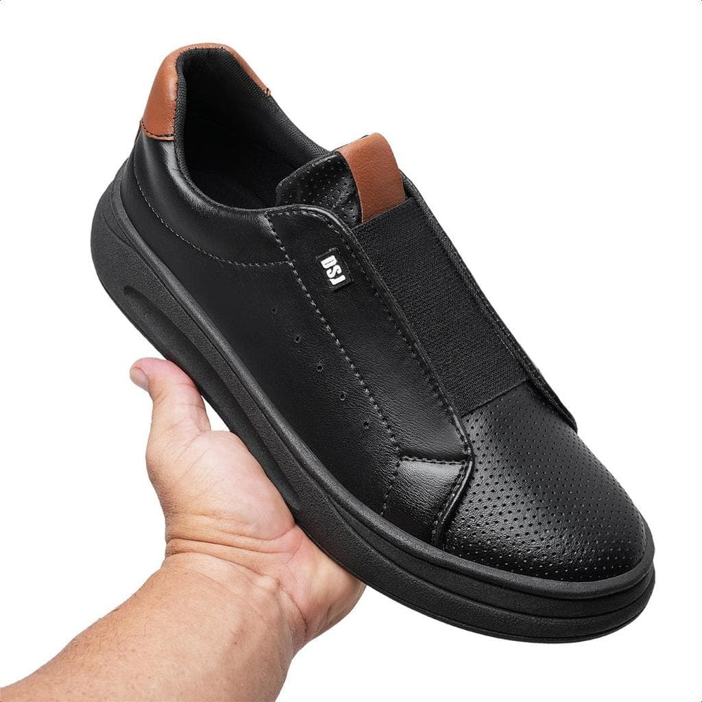 Calçado Tênis Sapatênis Masculino Casual Confortável Leve Macio Slip On Sem Cadarço Respirável Dia a Dia Estiloso