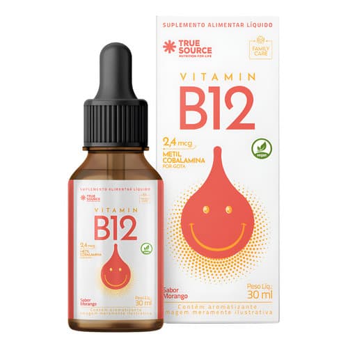 Vitamina B12 Liquid True Source Metilcobalamina 2,4mcg Gotas Vitamina B12