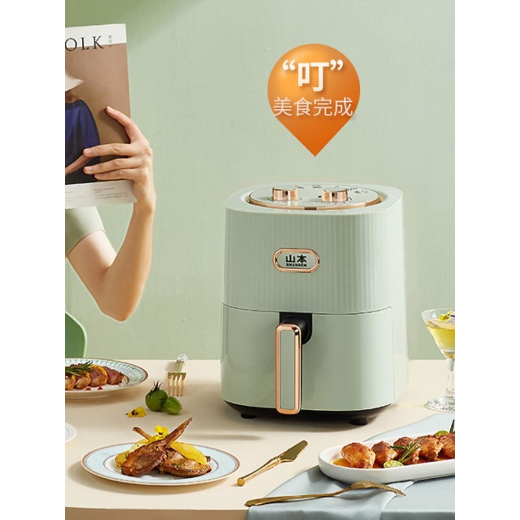 Fritadeira de ar Yamamoto Novo estilo de vídeo Fritadeira elétrica doméstica sem óleo Forno multifuncional totalmente au