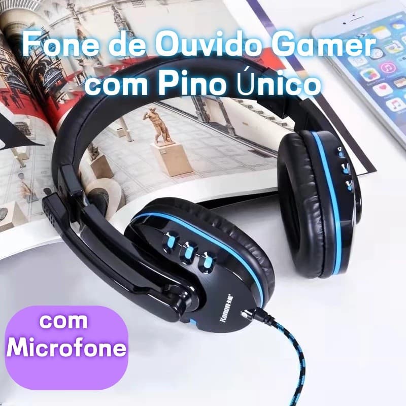 Fone De Ouvido Gamer Com Microfone Para Pc Computador Notebook P2 de Ouvido Gamer de Pino Único com Microfone