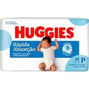 Fralda Descartável Huggies Rápida Absorção P 32 un