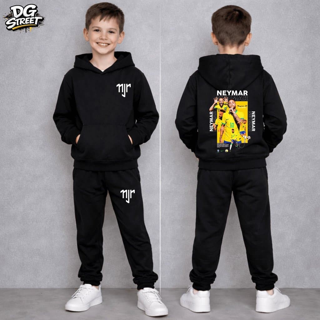 Conjunto Moletom Infantil Neymar Conjunto Inverno Canguru Menino Roupa Quentinha Estilosa Premium Brasil Seleção Copa