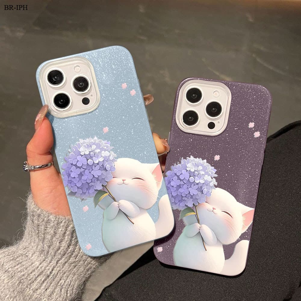 Capinha Para iPhone 15 14 13 12 11 8 7 XR SE Plus Pro 2020 2022 Capa De Celular Silicone Com Glitter SF 2616