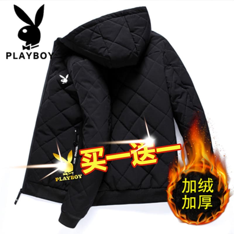 Playboy jaqueta masculina inverno engrossado Street Wear bonito inverno acolchoado jaqueta quente acolchoado jaqueta de 