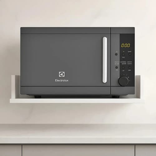 Nicho Suporte Forninho e Microondas MDF Branco 50x35cm Prateleira Parede Air Fryer Forno Cozinha