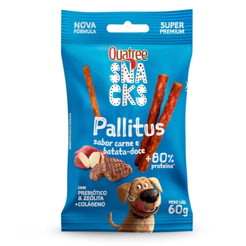 QUATREE SNACKS PALLITUS SABOR CARNE E BATATA DOCE 60G 