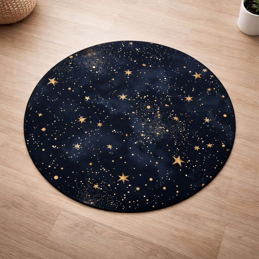 Tapete Redondo Decorativo 88cm Antiderrapante para Sala e Quarto 2180