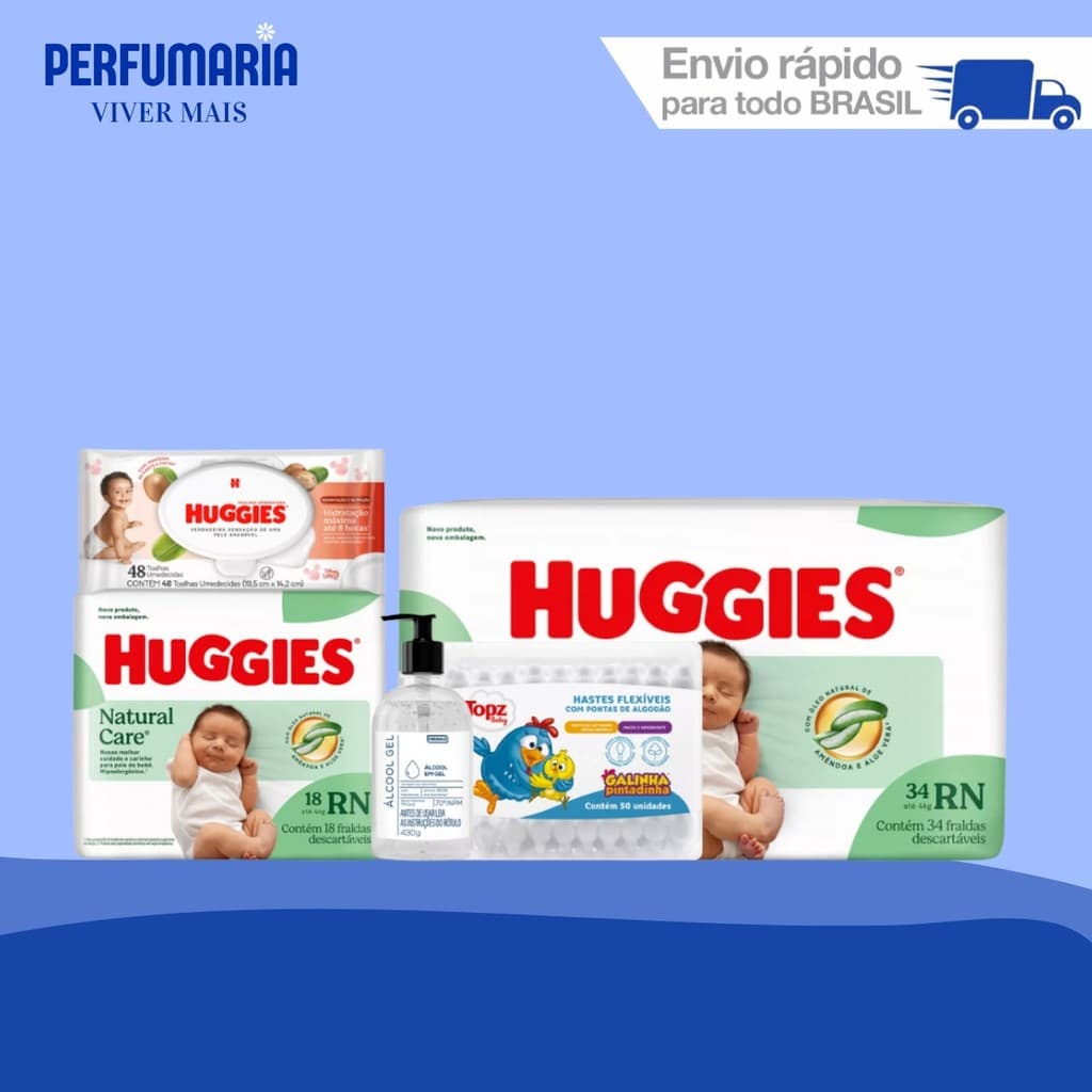 Kit Higiene Umbilical Recém-Nascido + Fralda e Lenço