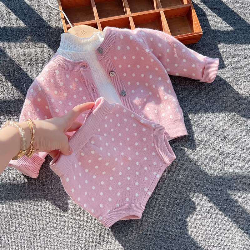 Versão coreana roupas de bebê outono inverno roupas do bebê menina camisola grossa menina Outing quente malha Cardigan S