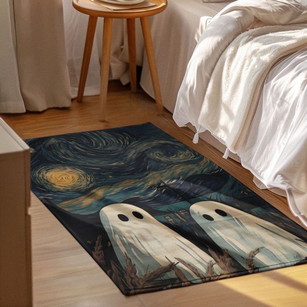 Tapete Decorativo 118x70cm Antiderrapante Sala, Quarto, Espaço Fantasmas