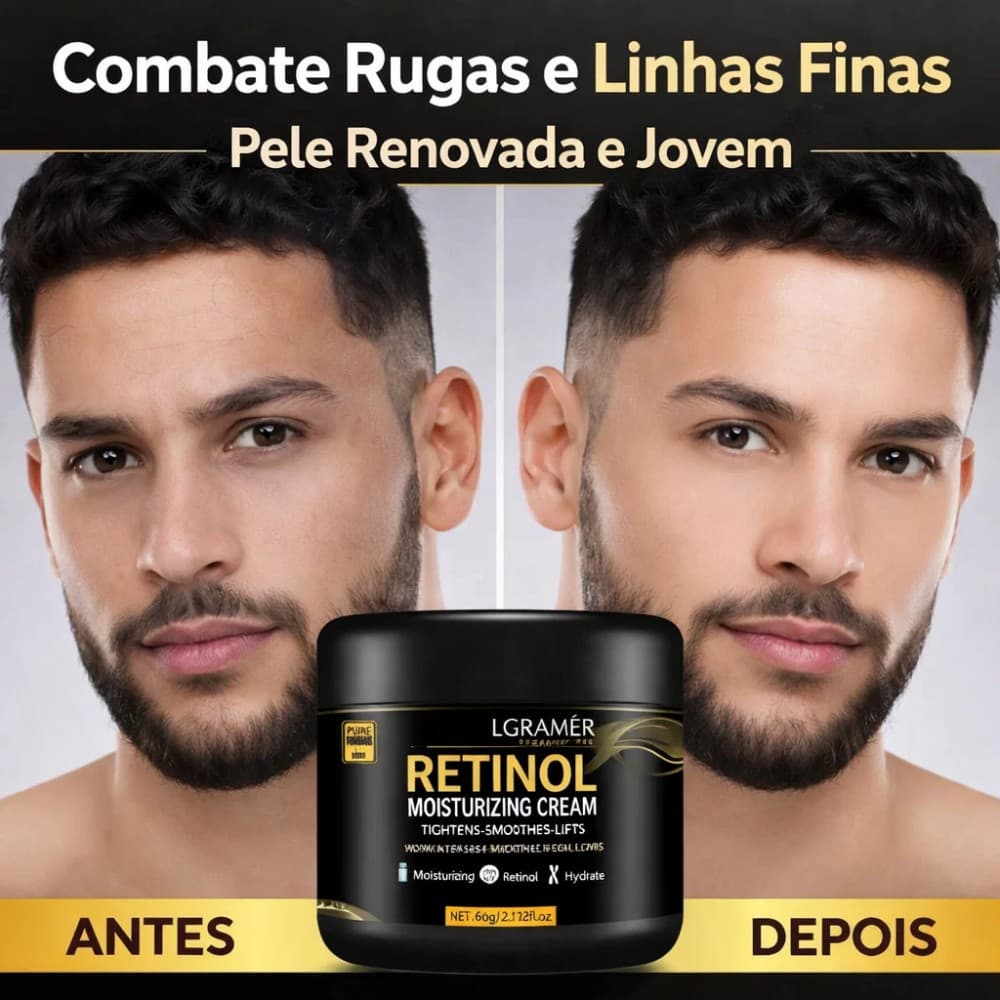 Retinol Anti Idade Creme Facial Masculino Rugas Hidratante