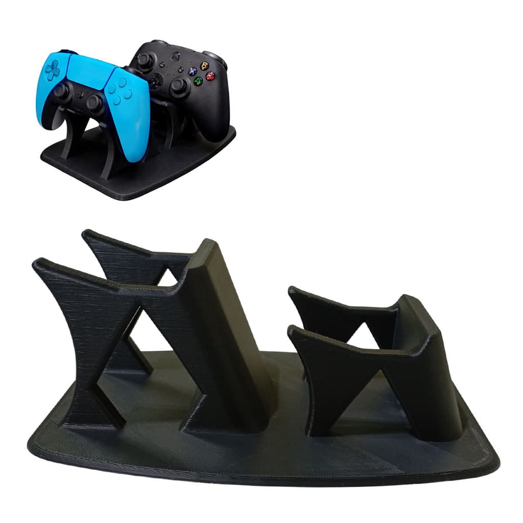Suporte Duplo para Controle Video Game Base Mesa Organizador Gamer Joystick Compacto Resistente Universal