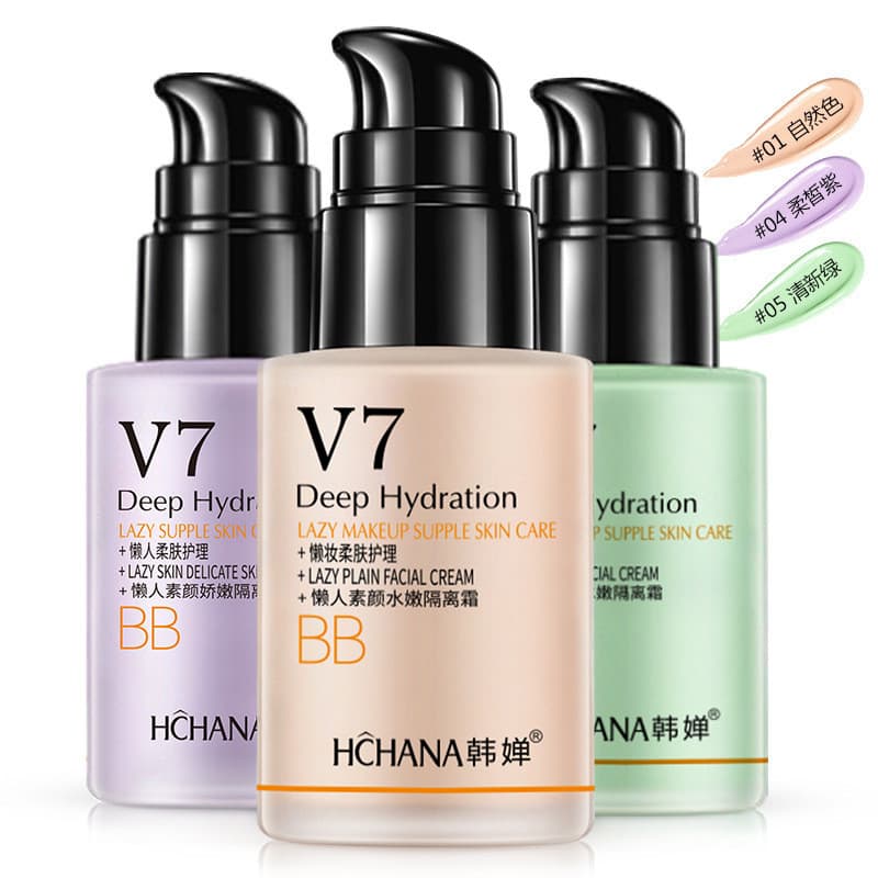 Han Chan V7 preguiçoso creme facial base creme almofada creme hidratante base maquiagem Primer corretivo base líquida bb