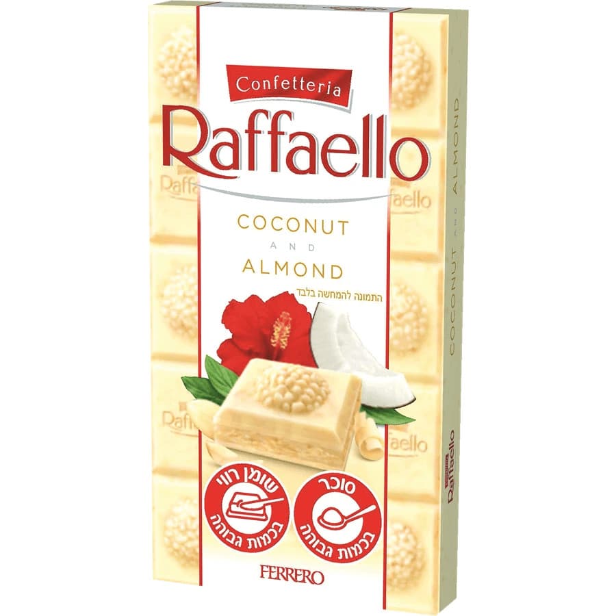CHOCOLATE BARRA RAFAELLO BRANCO COM COCO 90GR Importado Original Pronta Entrega
