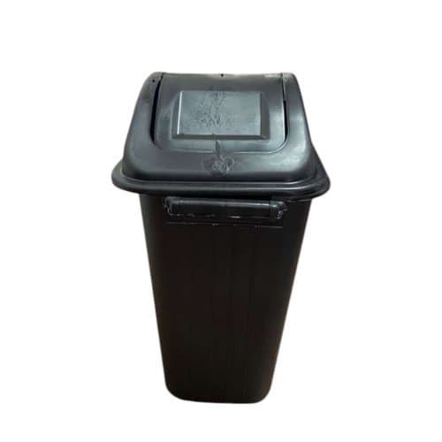 Cesto Retangular Tampa Vai Vem 20L Preto Organizador Roupa Lavanderia Banheiro Resistente Prático