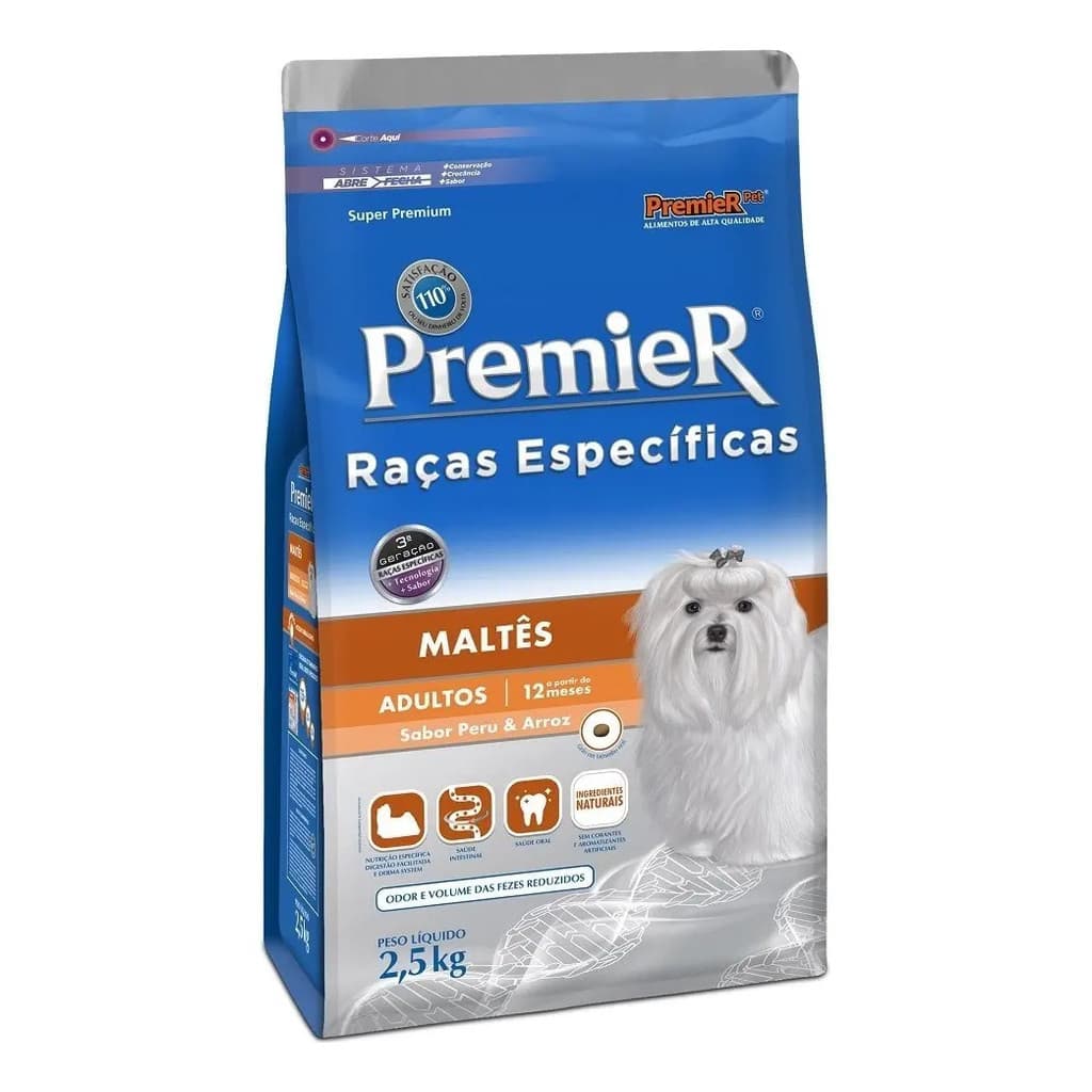 Ração Para Cachorro Adulto Premier Raças Específicas Maltês Cães Adultos 2,5kg