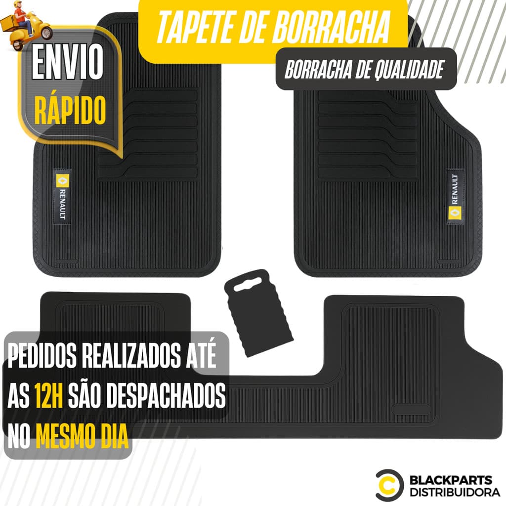 Kit Jogo Tapete Renault Borracha Personalizado Automotivo Impermeável Carro Antiderrapante