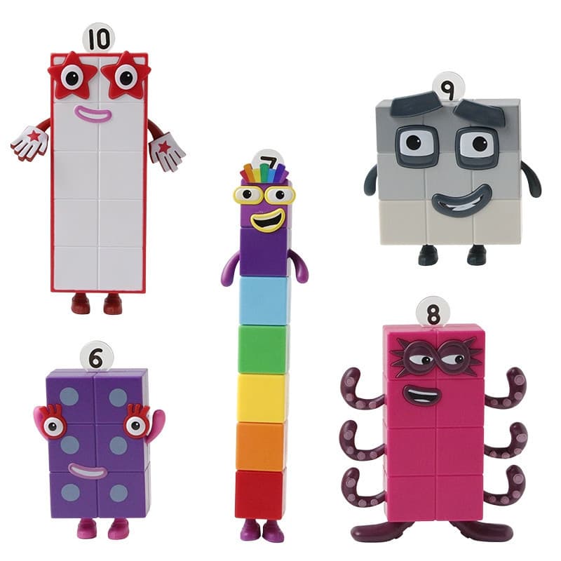 Conjunto de 5 peças de figuras digitais de 11-22cm, coleção de figuras em PVC, modelo educativo, brinquedo educativo, pr